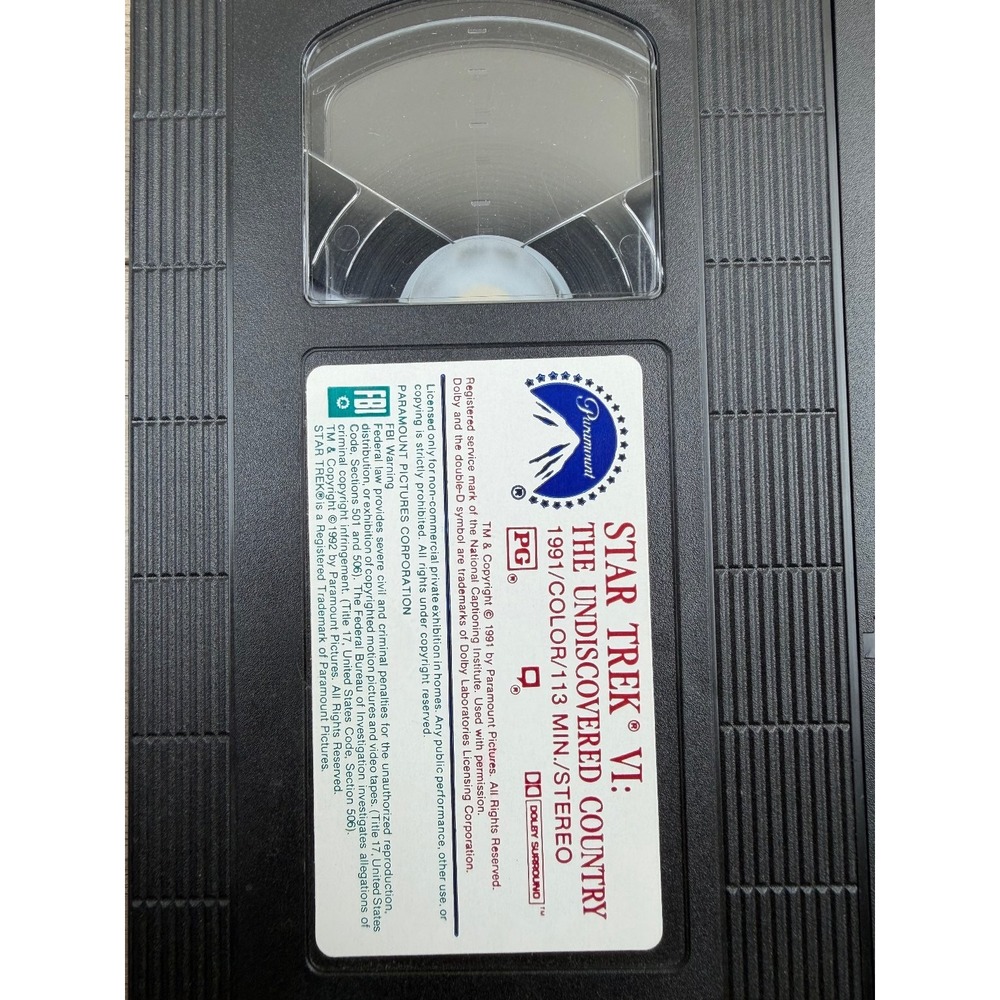Star Trek VI The Undiscovered Country VHS 1991 Sci-Fi Special Home Video - Picture 6 of 6